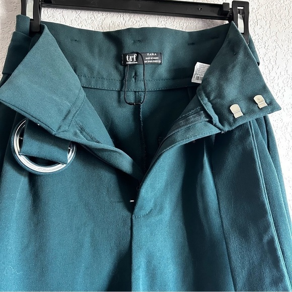 Trafaluc Collection Zara High Waist Belted Pants Green - Picture 7 of 12